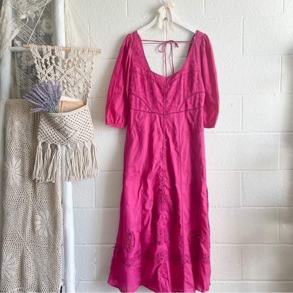 NWT Free People Lisa Lace Midi Dress - Picture 3 of 13